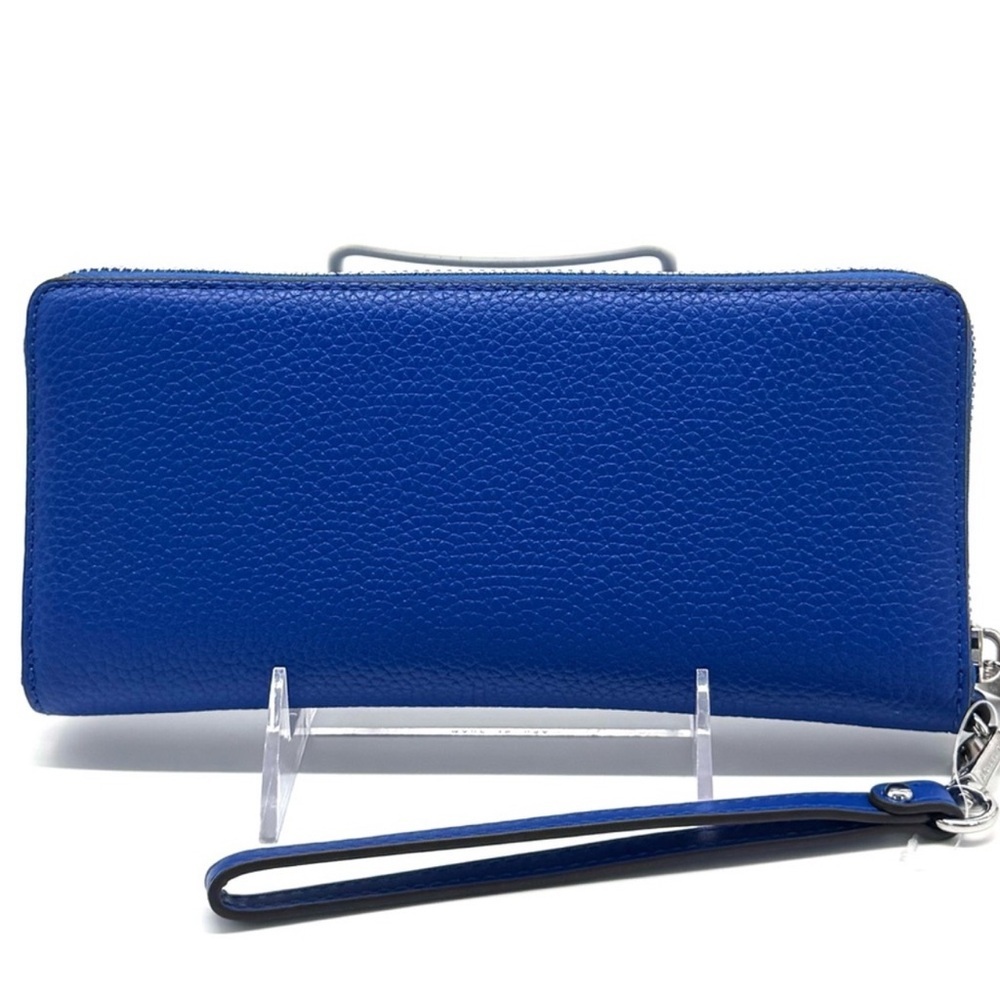 Michael Kors Jet Set Travel Large Leather Continental Wallet Galaxy Blue - Picture 5 of 7
